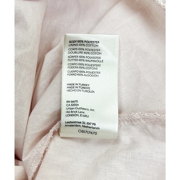 Anthropologie Textured Puff-Sleeve Midi Dress Light Pink Size Medium NEW - Picture 10 of 10